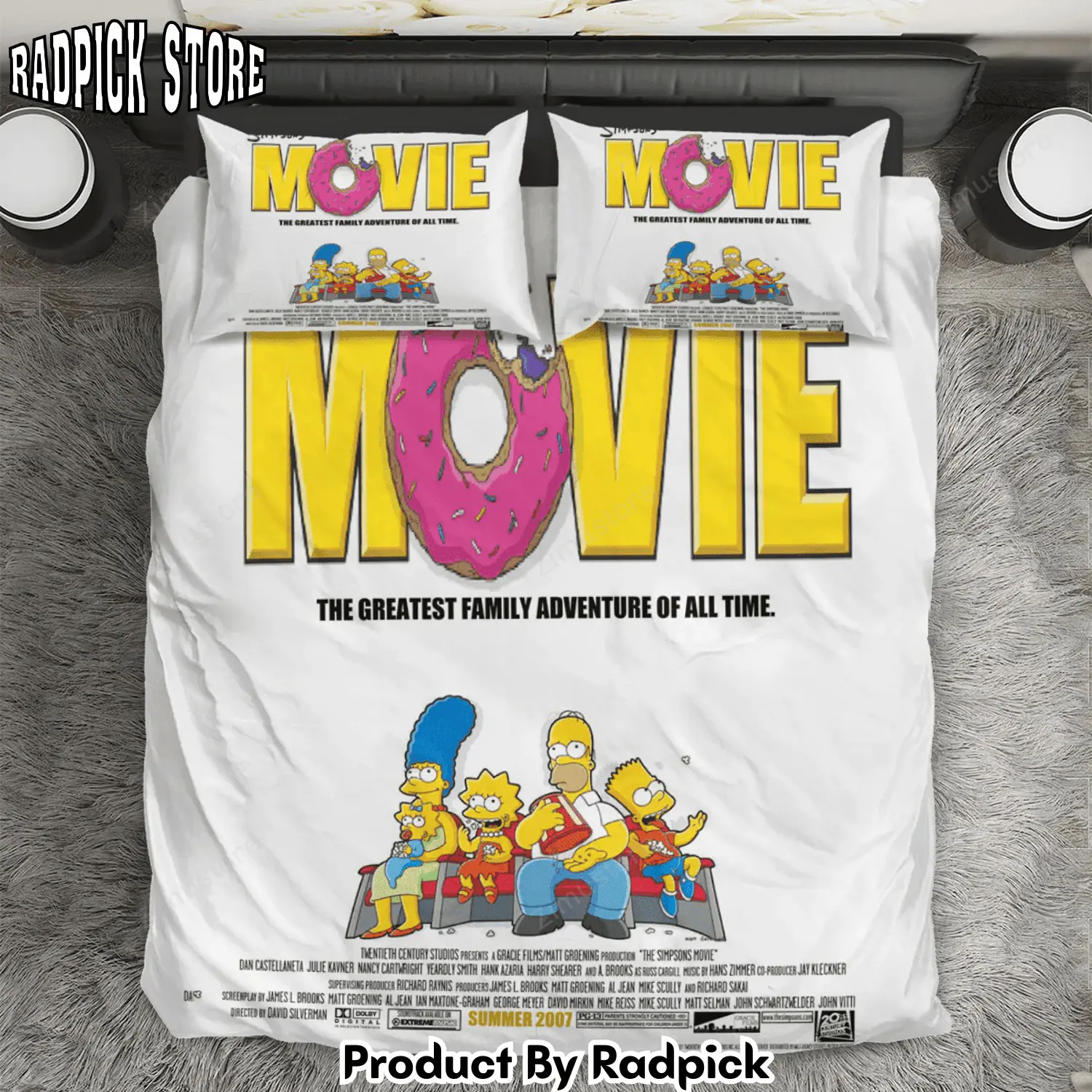 Radpick the simpsons movie poster 10 3pcs 3pcs bedding set duvet cover and pillow cases gift for fan rp327922
